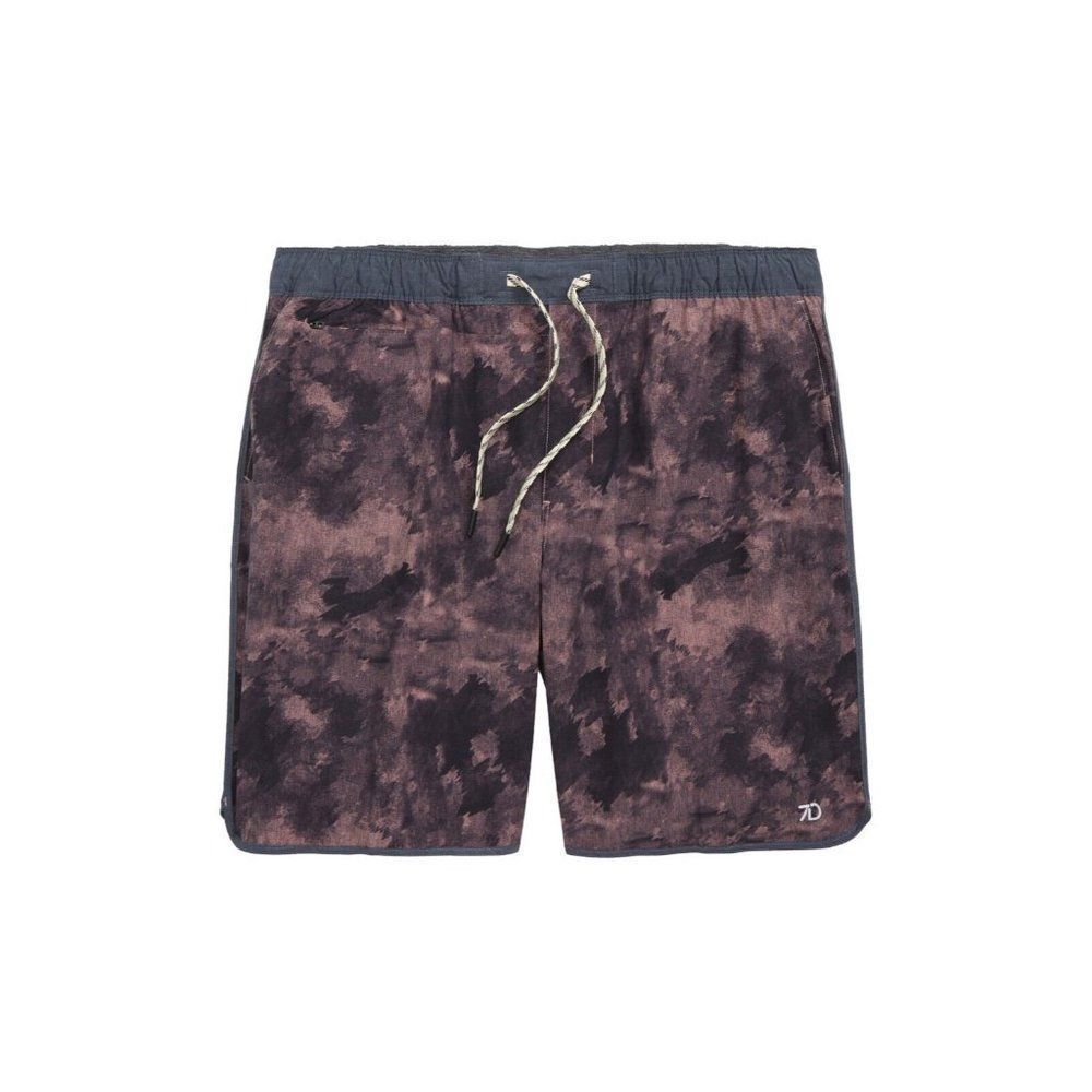 7 Diamond Mens Brown Core Active Splash Drawstring Running Athletic Shorts Sz L